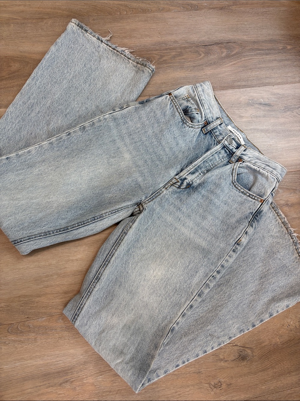 Pacsun High Rise Boot Cut Light Wash Loose Jeans Slight Flare